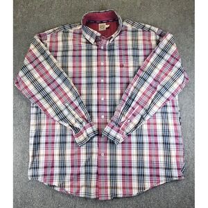 Cinch Shirt Mens Extra Large Maroon Black Blue Plaid Western Workwear Rodeo 1409
